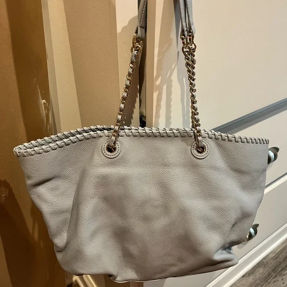 Tory Burch Marion East West Leather Tote Blue NWOT - Picture 2 of 9